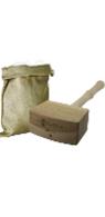 Ice Mallet In Wood & Bag In Cotton - The Bars