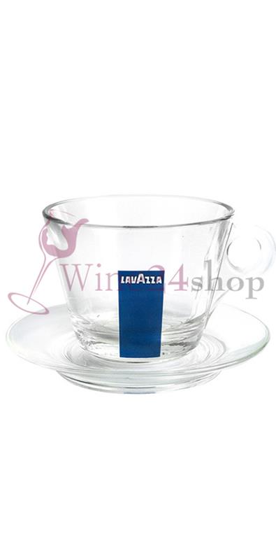 Lavazza Cappuccino Glass Cup with Saucer (6Pack)
