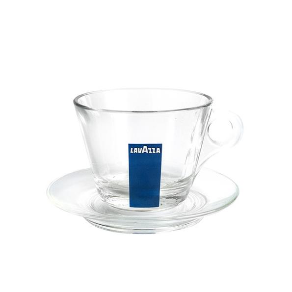 Lavazza Cappuccino Glass Cup with Saucer (6Pack)