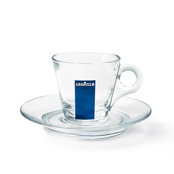 Lavazza Espresso Glass Cup with Saucer (12Pack)