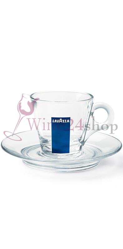 Lavazza Espresso Glass Cup with Saucer (12Pack)